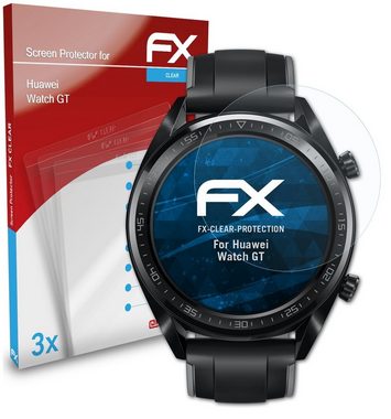 atFoliX Schutzfolie Displayschutz für Huawei Watch GT, (3 Folien), Ultraklar und hartbeschichtet