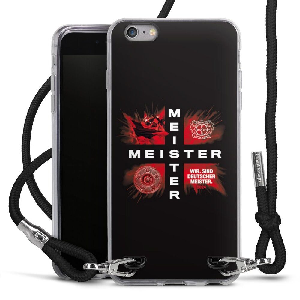 DeinDesign Handyhülle Bayer 04 Leverkusen Meister Offizielles Lizenzprodukt, Apple iPhone 6s Plus Handykette Hülle mit Band Case zum Umhängen