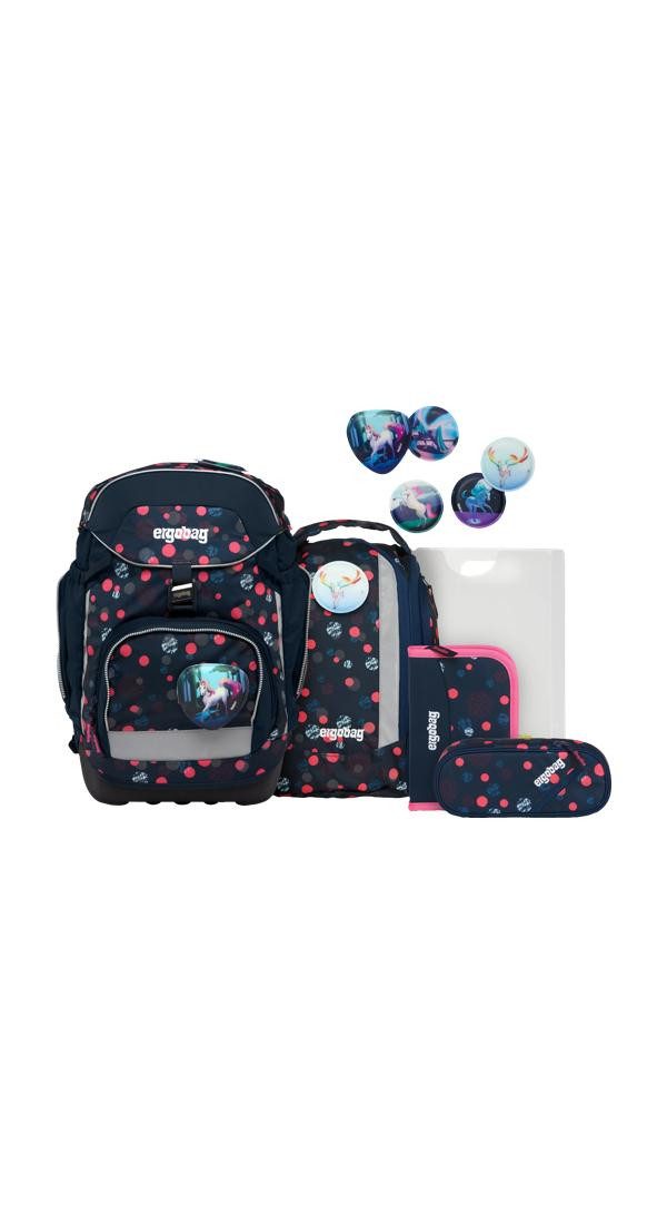 ergobag Schulranzen pack Set (6-tlg., 6-teiliges Set), größenverstellbares Rückensystem
