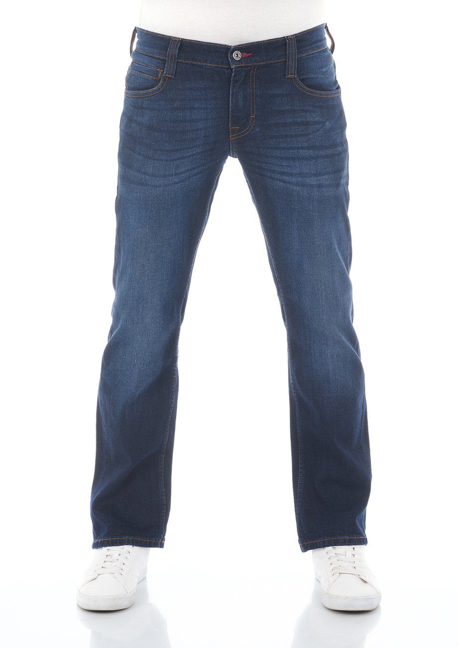 MUSTANG Bootcut-Jeans Denim Blue Cut Herren Hose (982) mit Stretch Oregon Dark Boot Jeanshose Denim