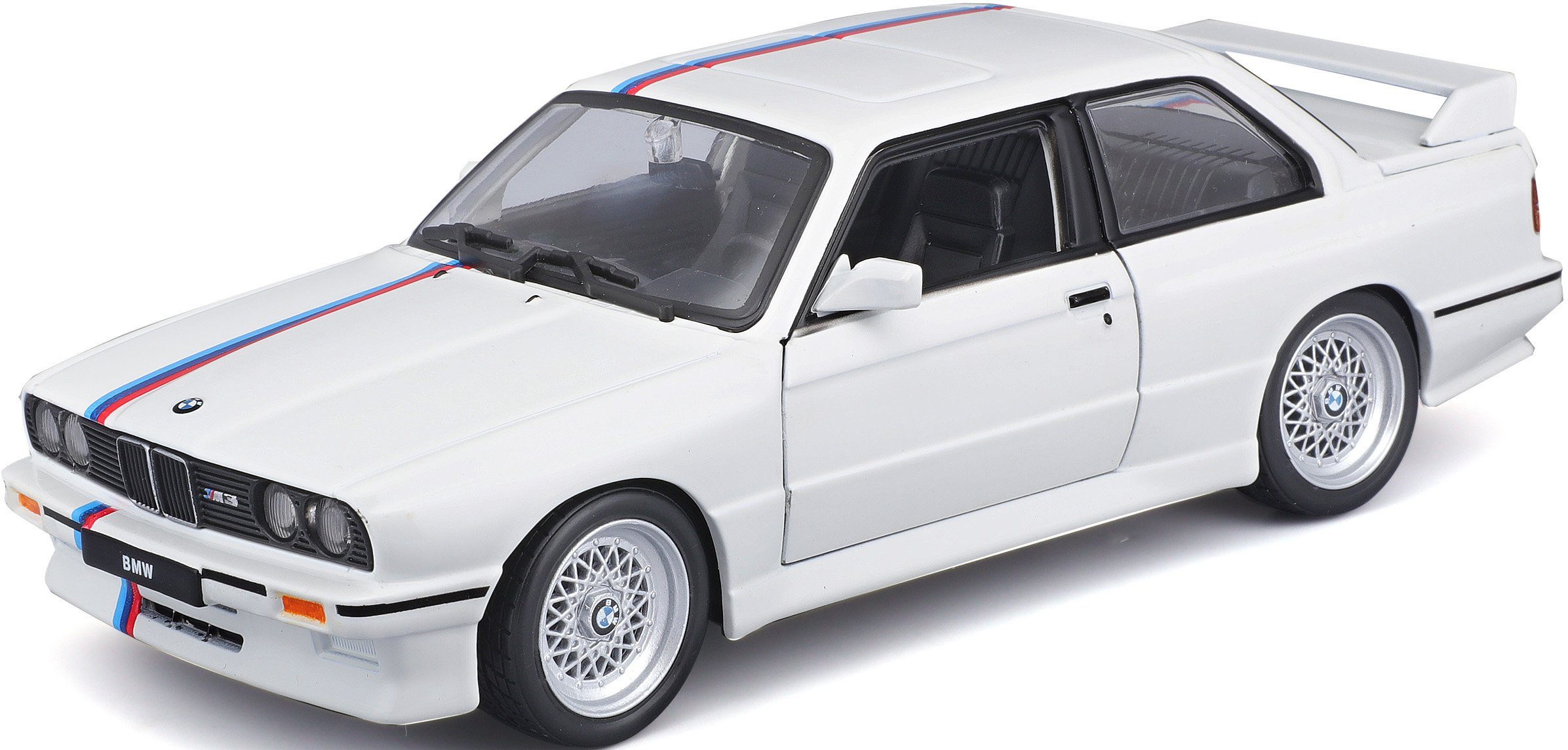 Bburago Sammlerauto BMW M3 (E30) 88, weiß, Maßstab 1:24