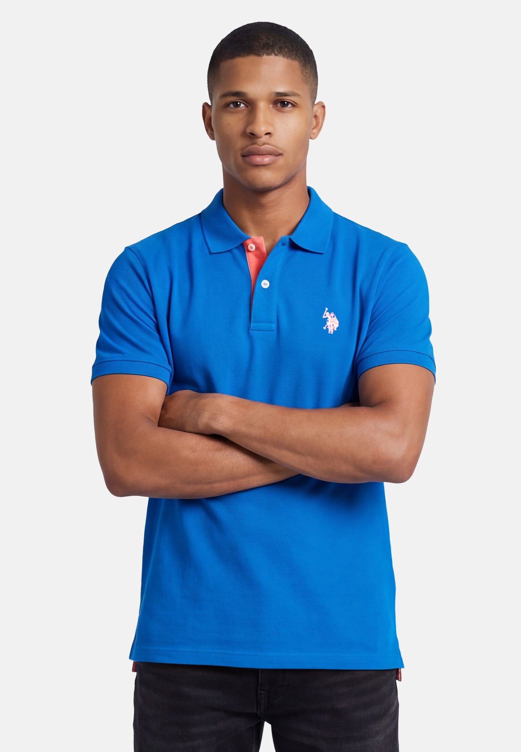U.S. Polo Assn. Poloshirt USRyyan Piqué Shirt aus Baumwolle Poloshirt mit Knopfleiste und Logostickerei