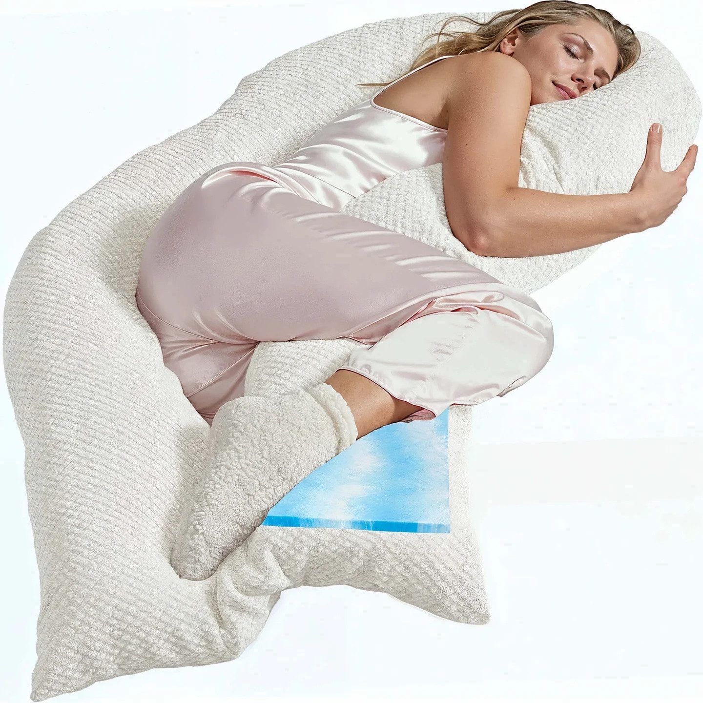 Traumreiter Seitenschläferkissen Traumreiter U Visco Kissen mit Bezug Velour Deluxe