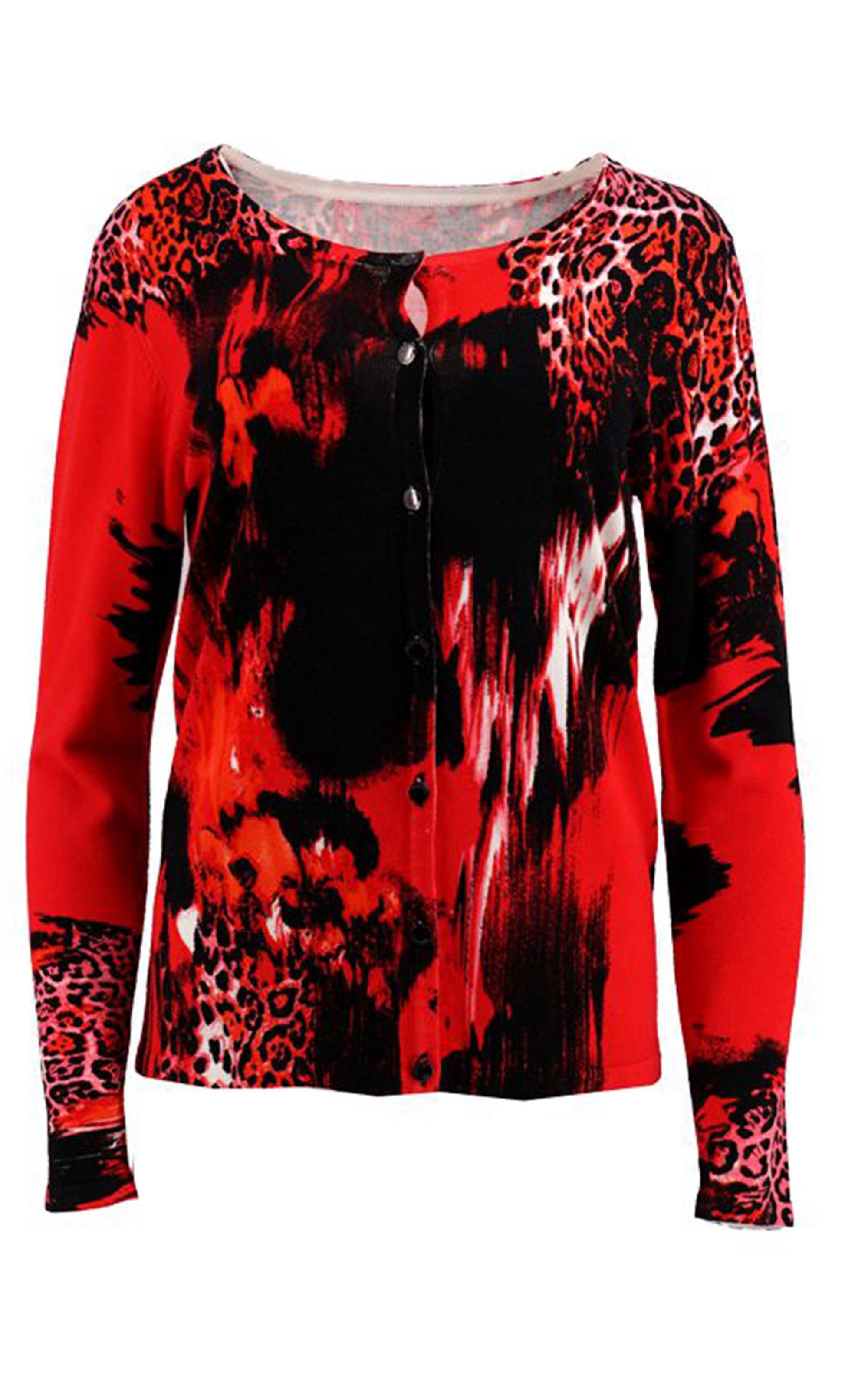 Passioni 2-in-1-Strickjacke Twinset mit abstraktem Animal-Print günstig online kaufen