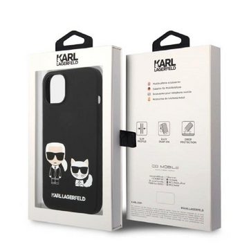 KARL LAGERFELD Handyhülle Case iPhone 14 Plus MagSafe Silikon Katze schwarz