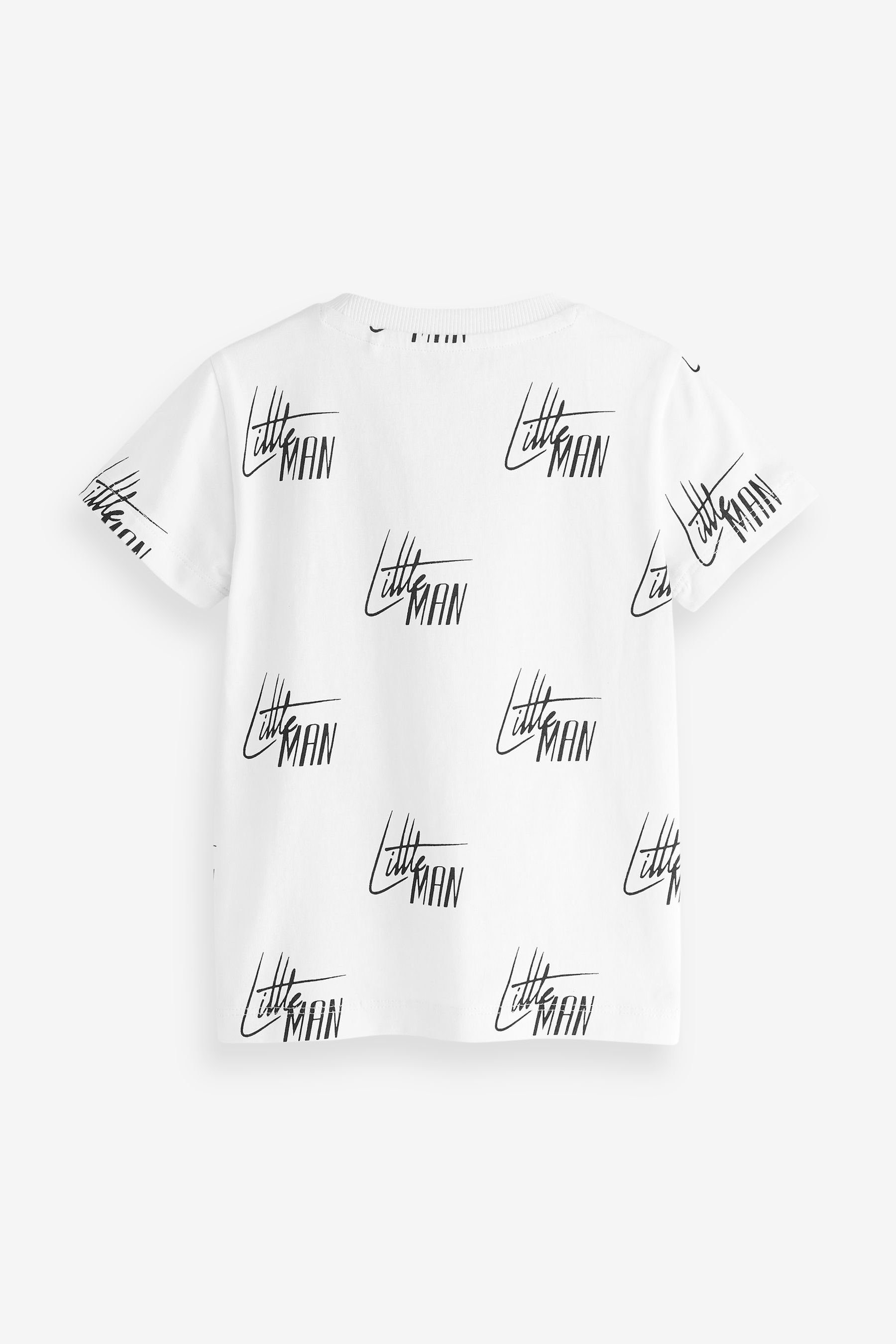 Next T-Shirt Kurzärmelige Figurenmotiv, T-Shirts Slogan Black/White mit (3-tlg) 3er-Pack