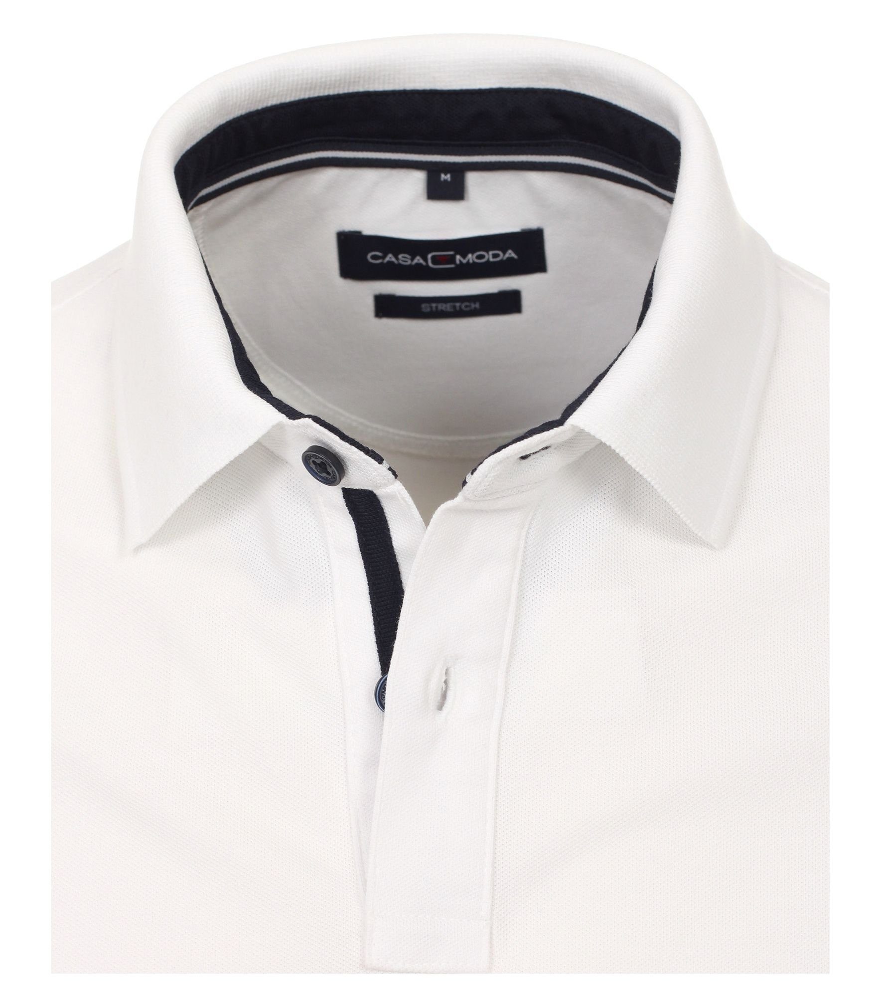 Poloshirt CASAMODA Polo-Shirt Poloshirt Weiß(000) unifarben