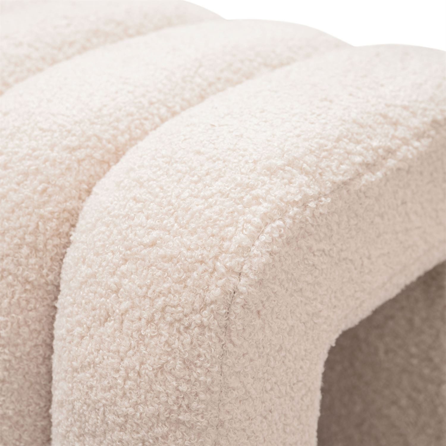 Lookway Pouf Pouf RIBA aus Bouclé-Stoff mit dekorativer Form – Bild 3 von 4