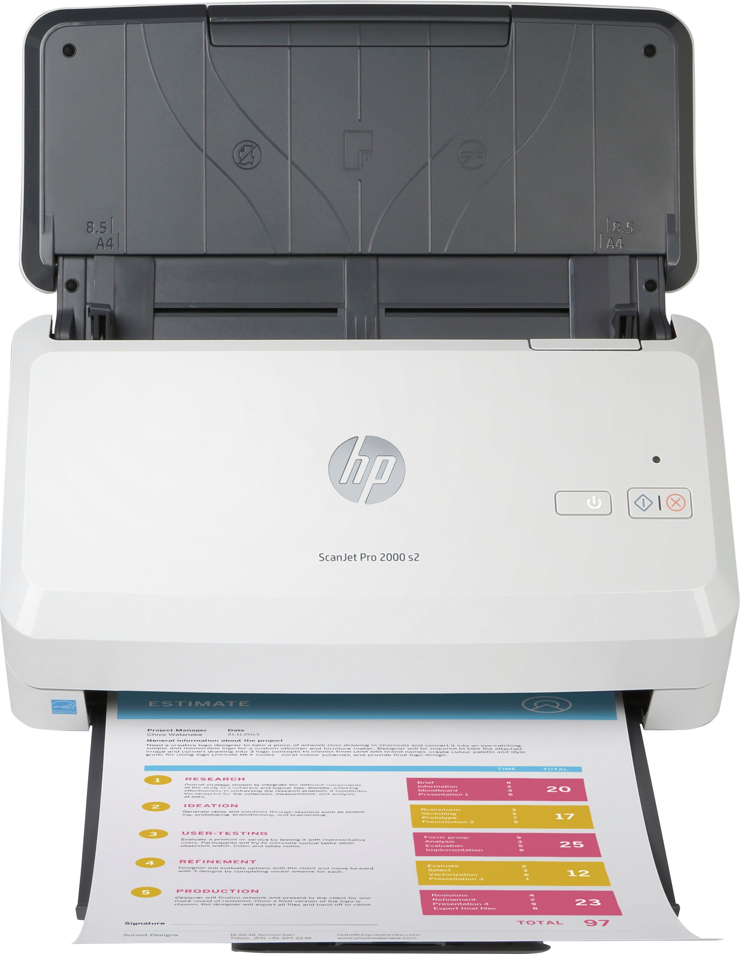 HP Scanner ScanJet Pro 2000 s2 Einzugsscanner, (LAN (Ethernet), WLAN (Wi-Fi), HP+ Instant Ink kompatibel)