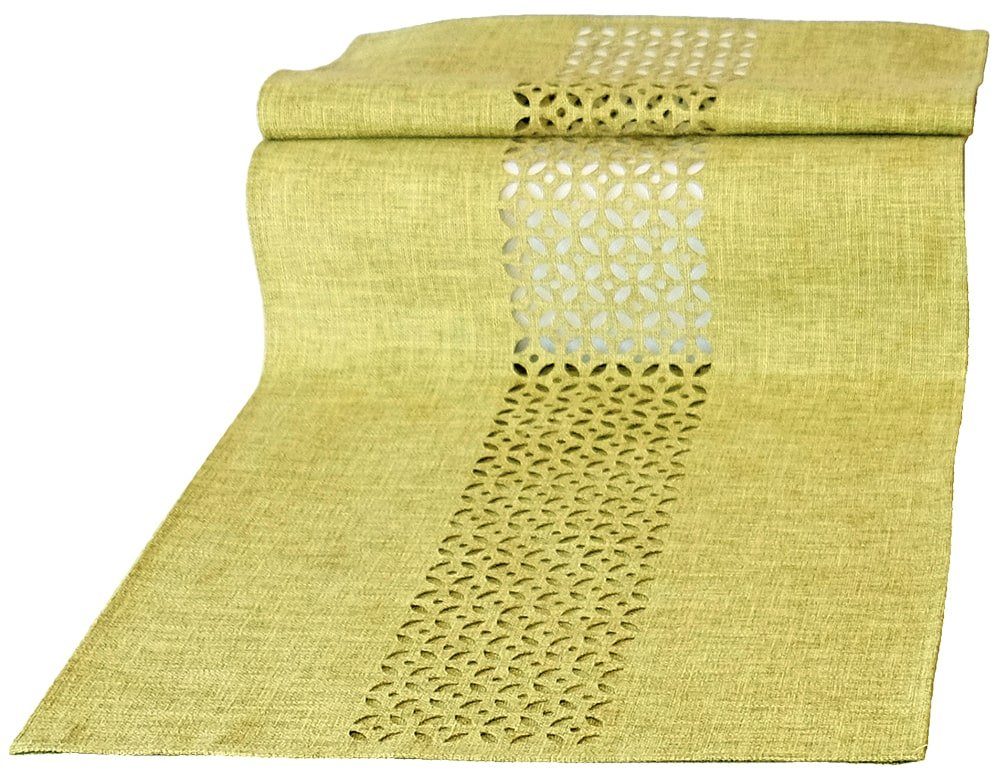 matches21 HOME & HOBBY Tischdecke Tischläufer Durchbrochene Ornamente grün günstig online kaufen