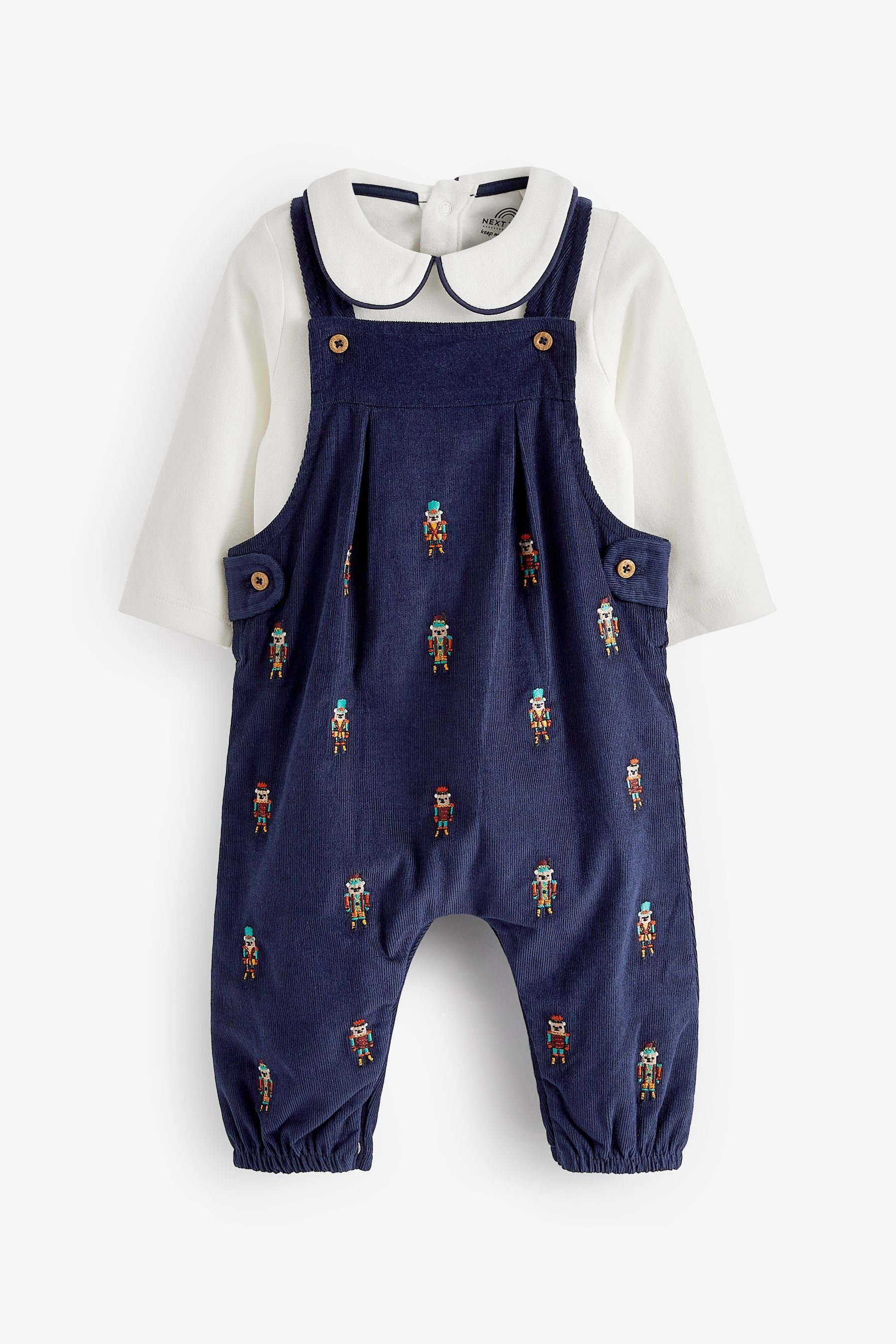 Next Latzhose Baby-Latzhose und Body Set Embroidery Schicke (2-tlg) Navy Bear 2-teiligen im