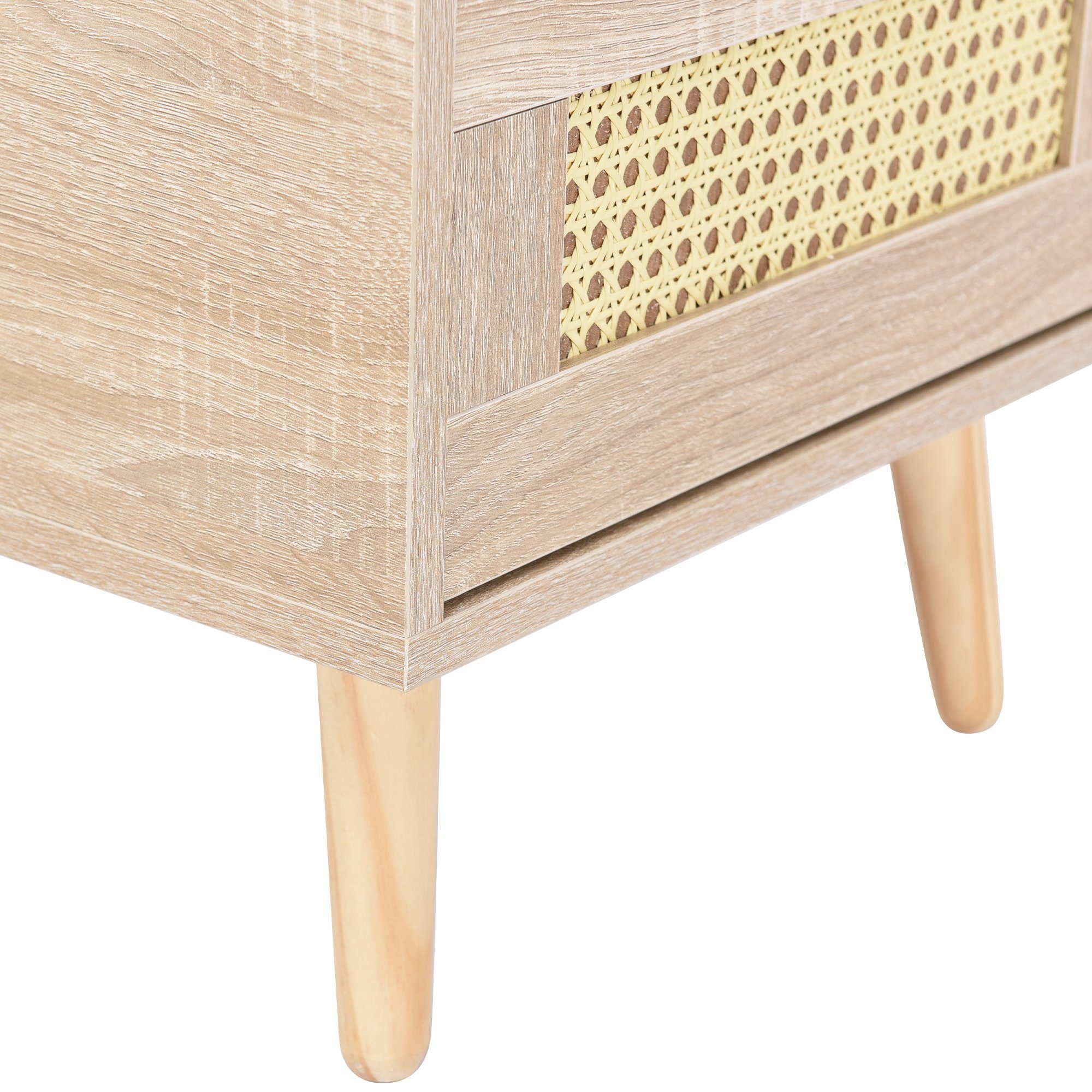 Nachttisch (1-St), Nachtschrank Nachtkommode Beistelltisch mit 2 Schubladen für Boxspringbett, 40 x 40 x 55 cm