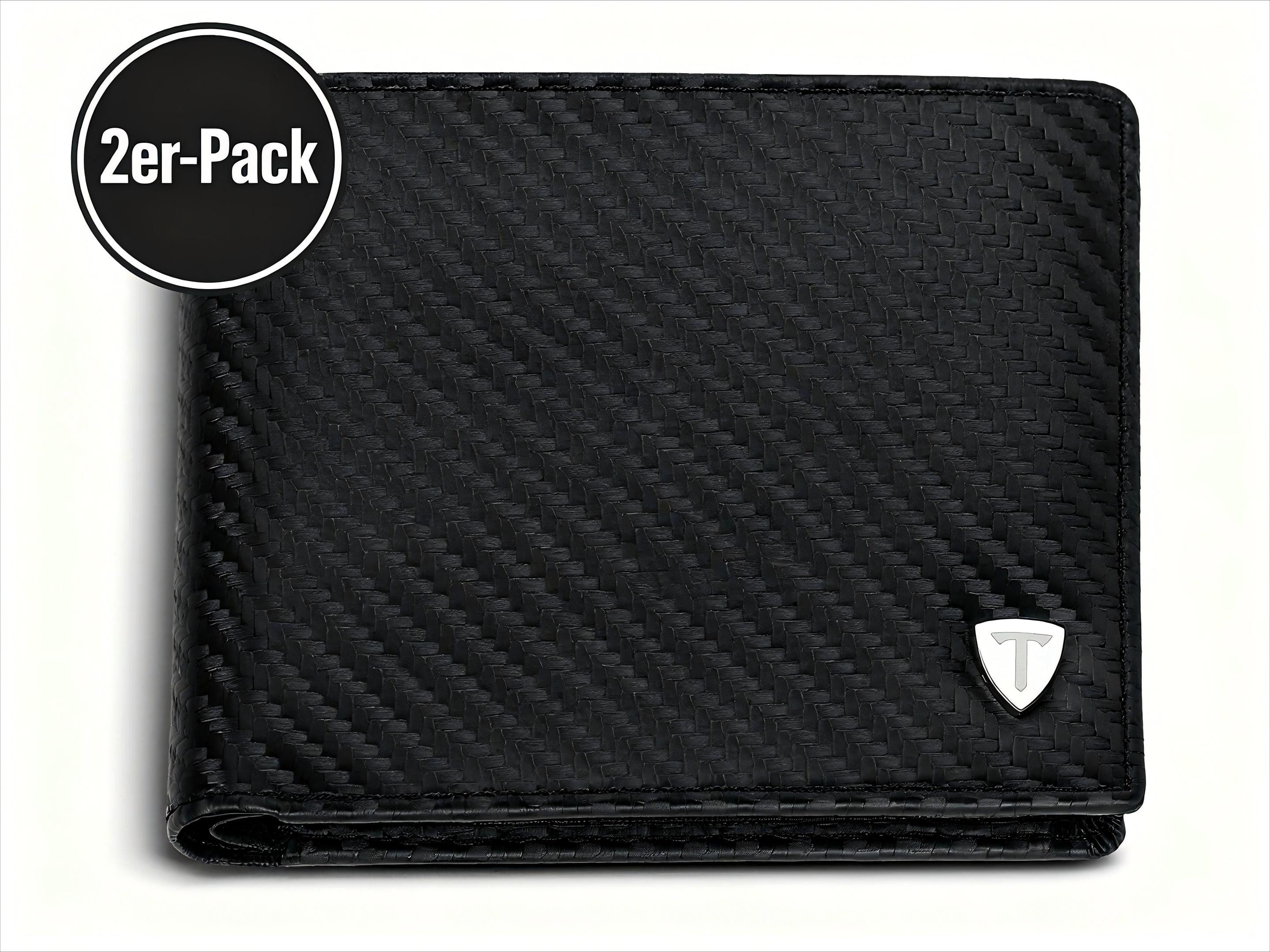 TEEHON Geldbörse Herren mit Münzfach TÜV geprüfter RFID, NFC Schutz (2-tlg., geräumiges Portemonnaie Geldbeutel Valentinstag), für Männer Geldtasche Portmonaise inkl Geschenkbox (Carbon)