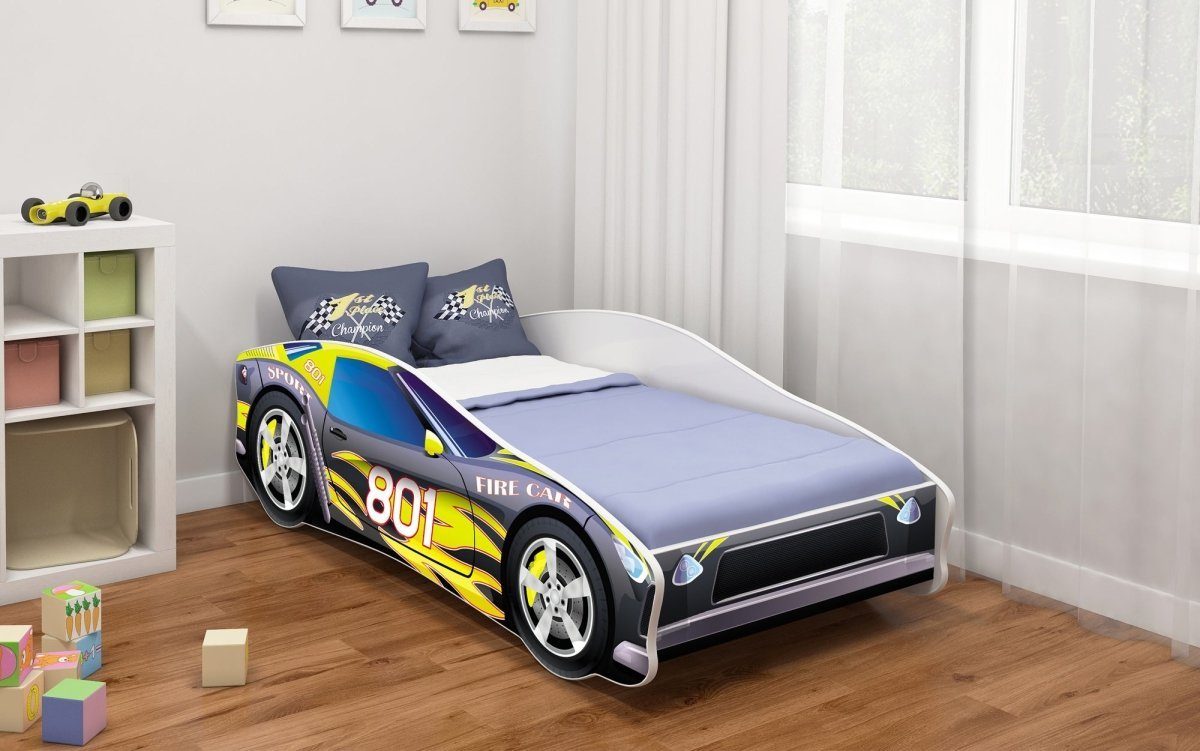 Luxusbetten24 Kinderbett Car, mit verschiedenen Motiven
