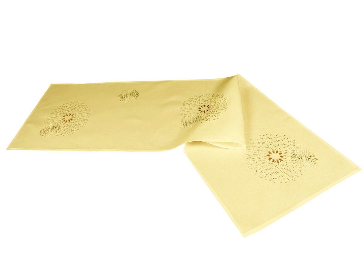 Tischläufer PUSTEBLUME Mitteldecke GELB 40x140, bestickt günstig online kaufen