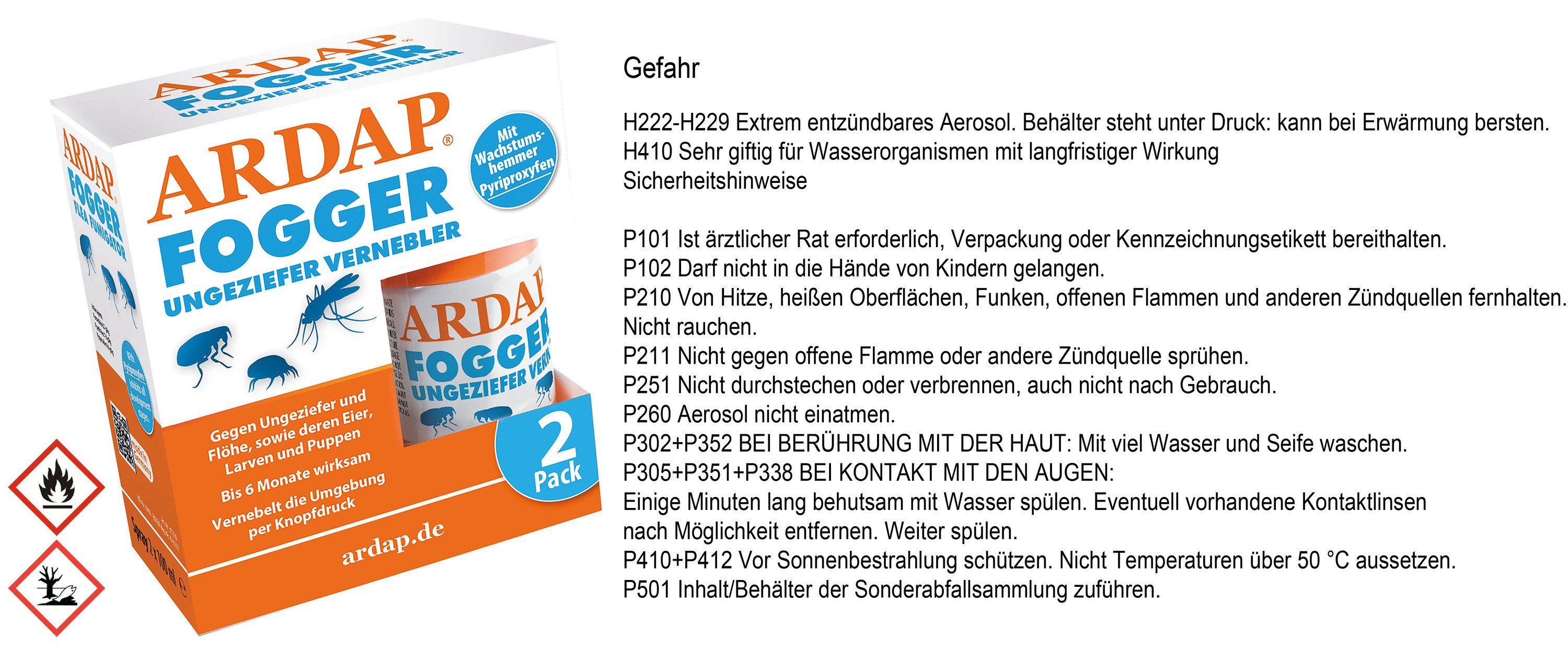 Ardap Insektenspray ARDAP® Fogger 2x100ml