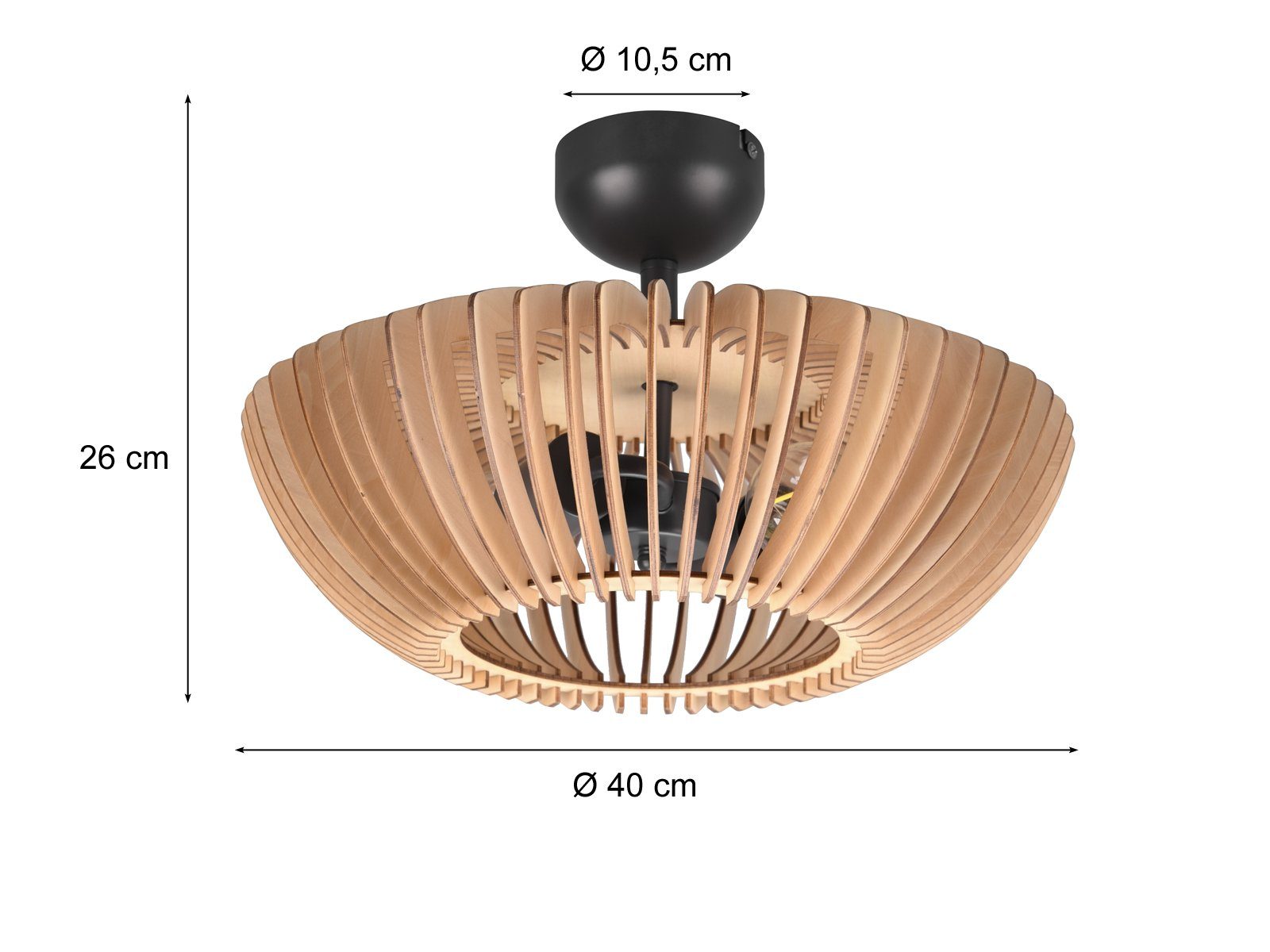 Anthrazit Natur / Ø40cm Holz-lampe Esstisch LED Dimmfunktion, Naturholz rustikal wechselbar, meineWunschleuchte über-n LED modern, ausgefallene Warmweiß, Deckenleuchte,