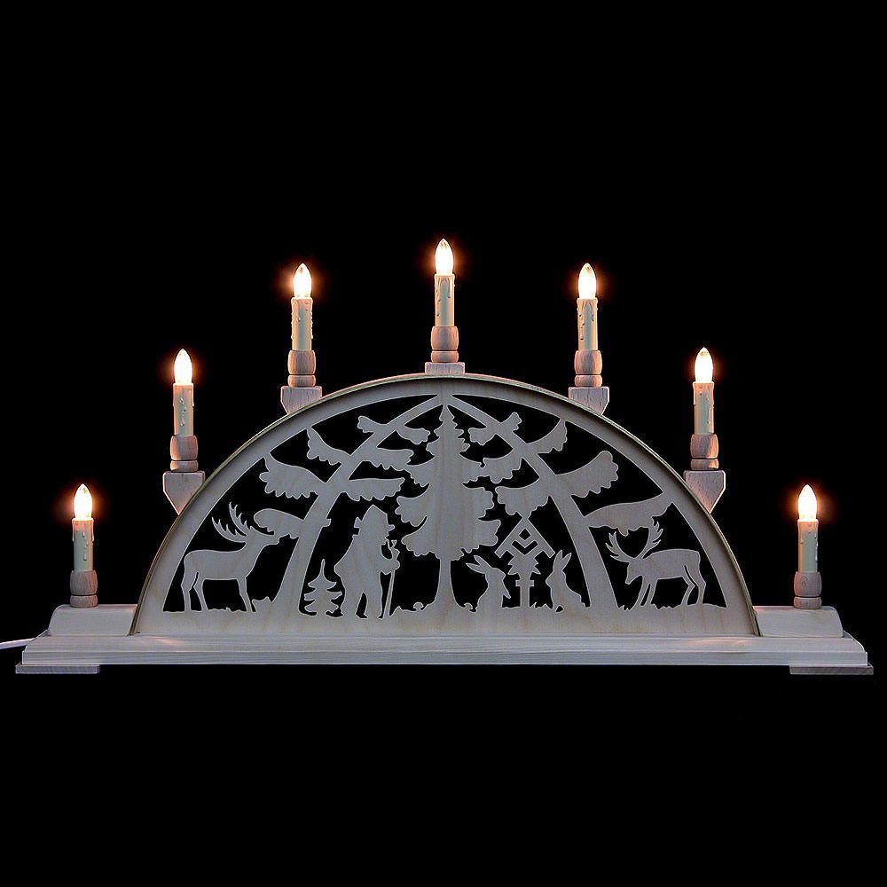 Manufaktur Holger Seidel Schwibbogen Schwibbogen Waldmotiv (63cmx32cm) von Manufaktur Seidel
