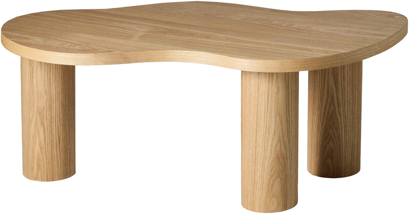SalesFever Couchtisch Vion 90x51 cm zeitloses Design mit Echtholzfurnier, Markante organische Form mit skulpturalem Charakter