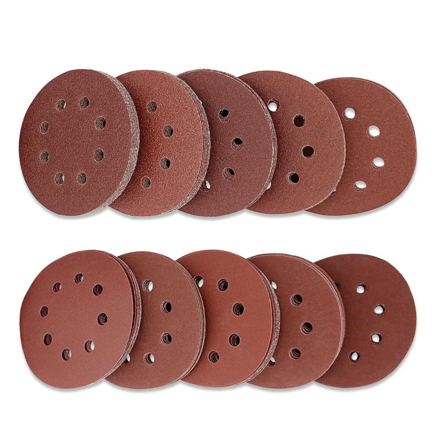 Schleifscheibe Schleifscheiben 125mm 8 Löcher 100 Stück verschiedene Körnungen