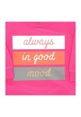 Sterntaler® Langarmshirt Langarm-Shirt (1-tlg) Kindershirt - Langarmshirt Kinder - Langarm-Shirt mit Druck "Good mood" in Pink - Shirt mit langen Ärmeln aus leichter Sweatware, weichen Bündchen und bequemer Halsöffnung