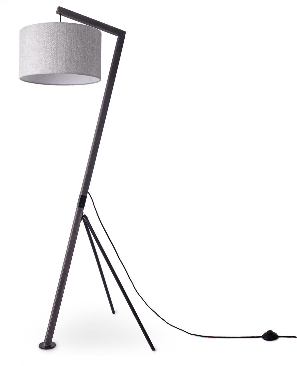 Sonderkonditionen Paco Home Stehlampe Modern Galgen Metall Vintage Wohnzimmer Dreibein GALLOW, ohne Holz E27 Leuchtmittel