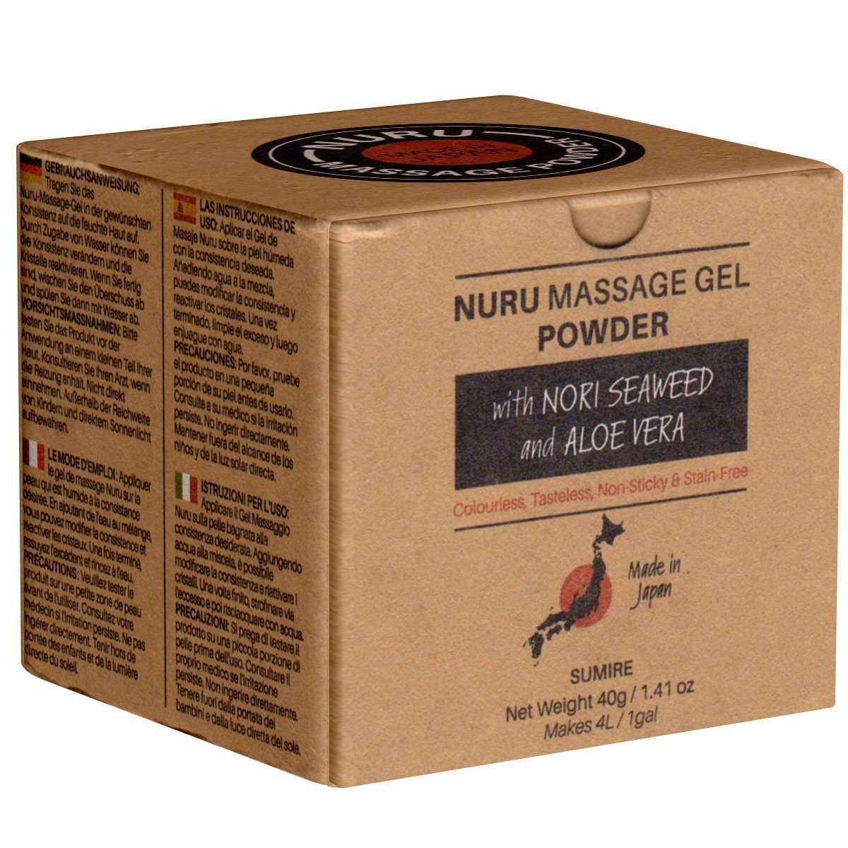 Made in Japan Gleit- und Massagegel Nuru Massage Gel Powder (Nori Seaweed & Aloe Vera), SUMIRE Edition, Dose mit 40g, 1-tlg., japanisches Massagegel-Pulver aus natürlichen Inhaltsstoffen | Gleitgele
