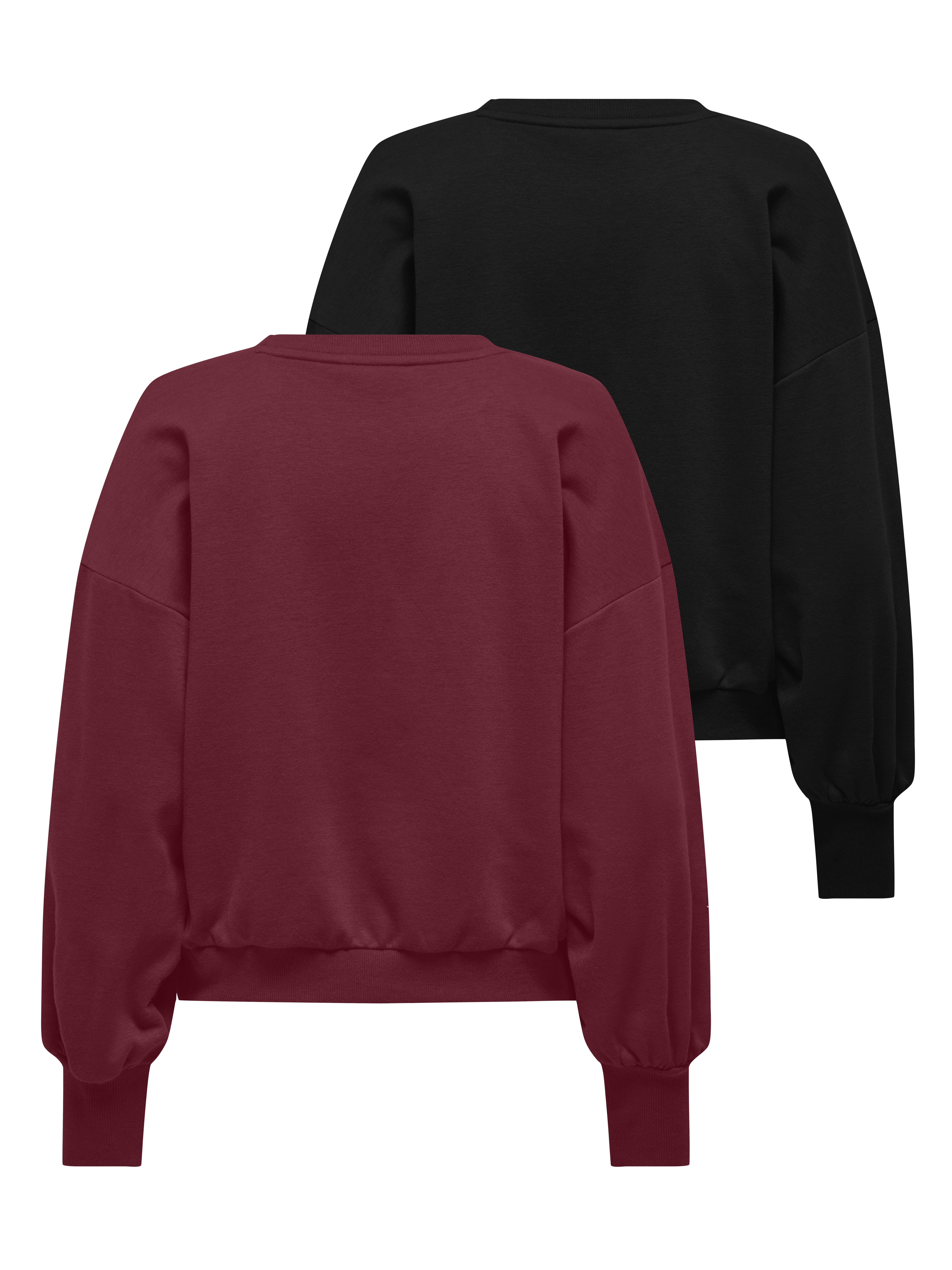 ONLY Sweatshirt ONLBROOKE L/S O-NECK SOLID 2 PACK SWT (Packung, 2-tlg) Baumwollmischung, regular fit