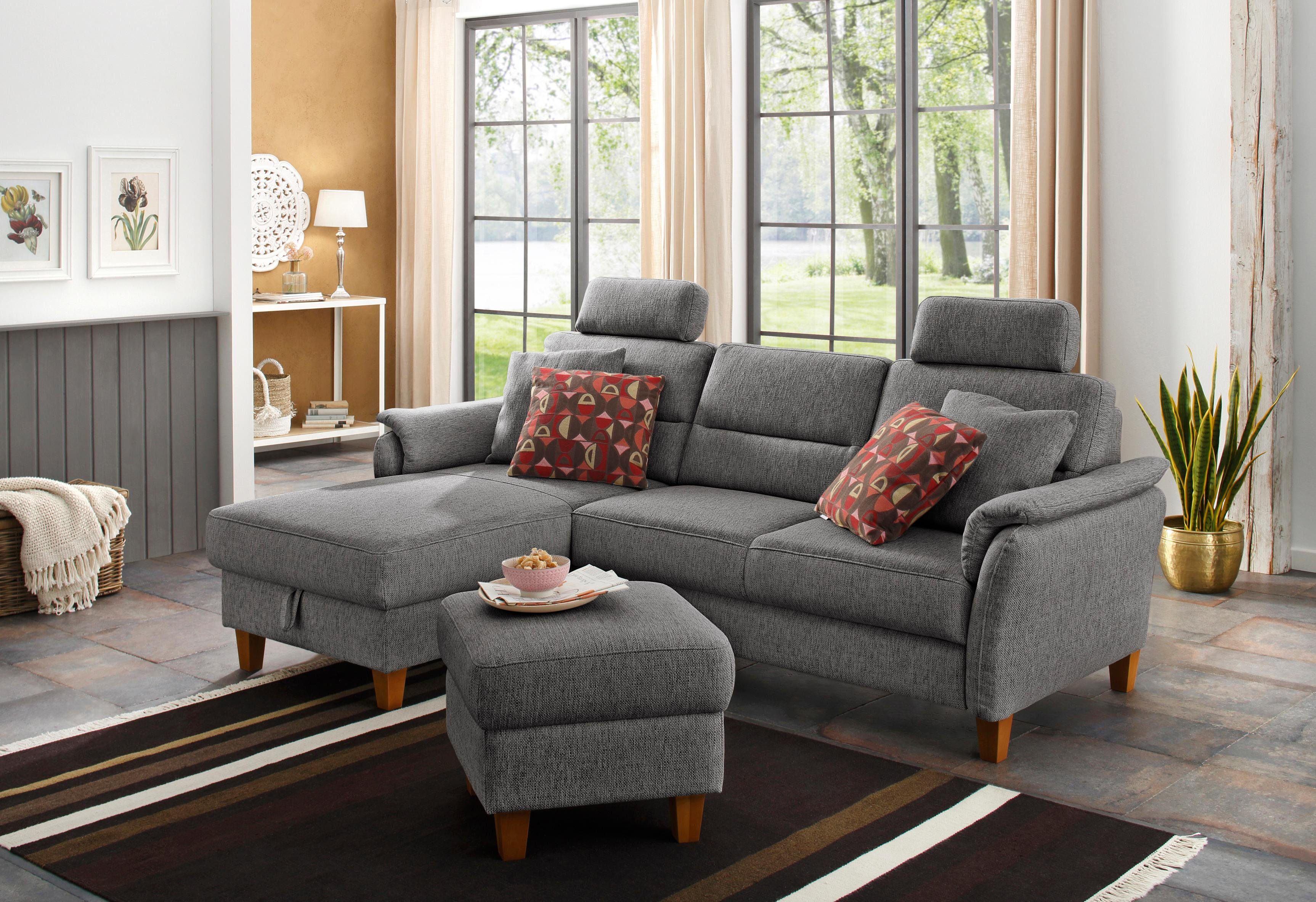 Home affaire Ecksofa "Palmera L-Form, B: 244 cm", optional Bettfunktion & B günstig online kaufen