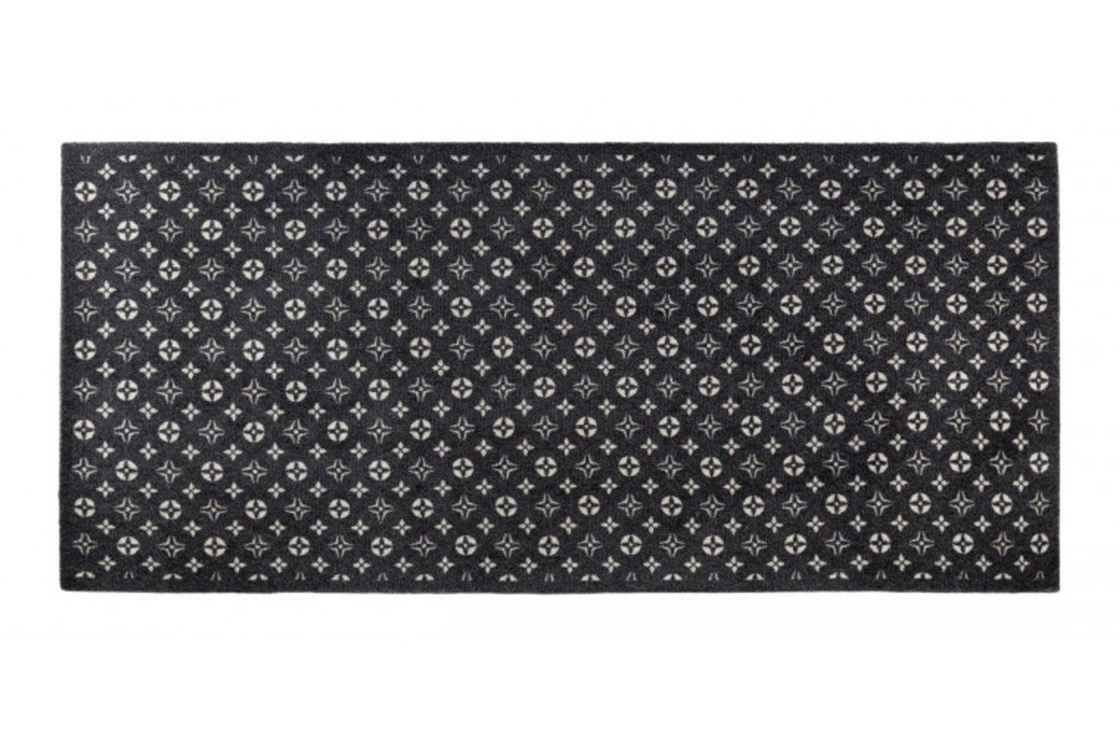 MD Entree Fußmatte Universal Teppichläufer Wohnzimmer Teppich, rechteckig, Höhe: 8 mm, bei 30° waschbar, anti-rutsch, 67 x 150 cm, stars anthrazit
