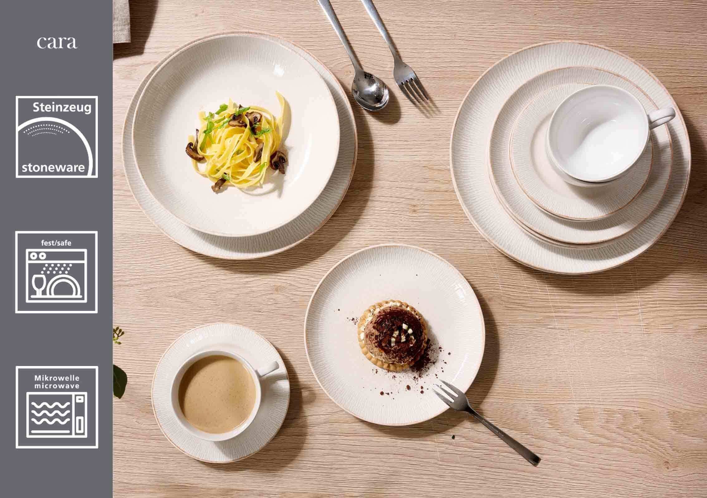 Ritzenhoff & Breker Kaffeeservice Cara Kaffeeservice 18er Set (18-tlg), 6 Personen, Steinzeug