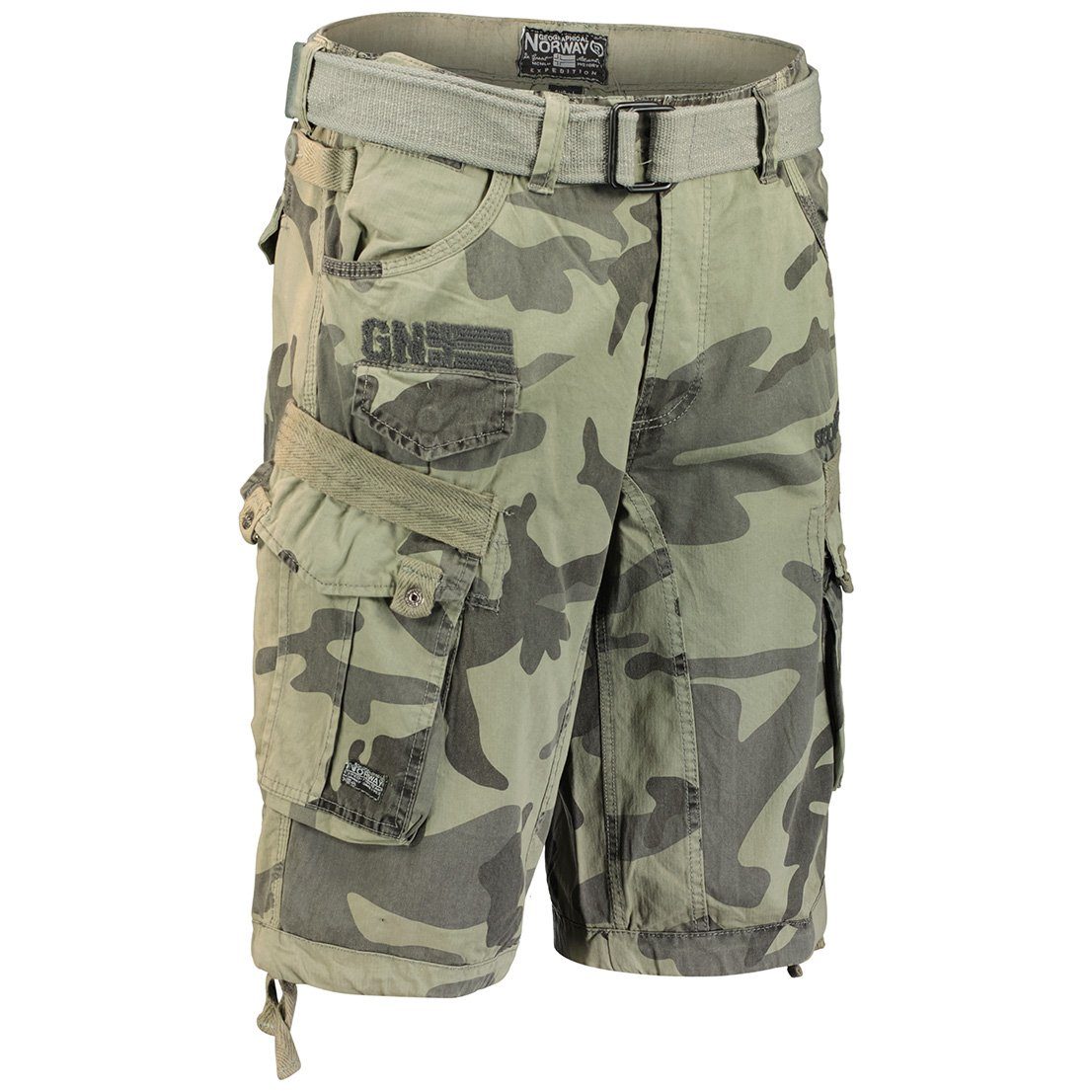 Geographical Norway Cargoshorts kurze Hose aus Baumwolle, Sommer-Bermuda (1-tlg) Herrenshorts mit Gürtel Größe S bis 5XL