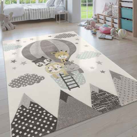 Kinderteppich Cosmo 343, Paco Home, rechteckig, Höhe: 12 mm, 3D-Design, niedliches Tier Motiv, Pastell-Farben, Kinderzimmer