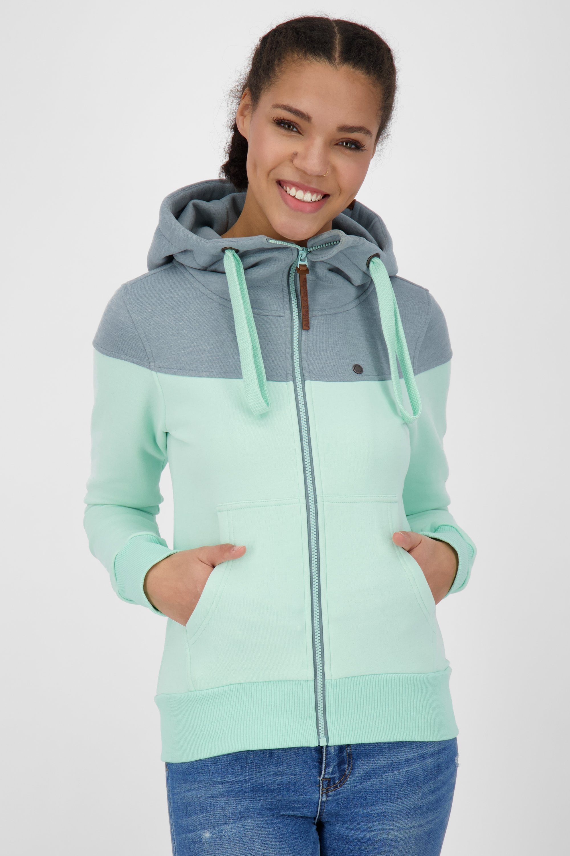 Alife & Kickin Kapuzensweatjacke PalinaAK mint Damen A Kapuzensweatjacke, Sweatjacke Sweatjacket melange