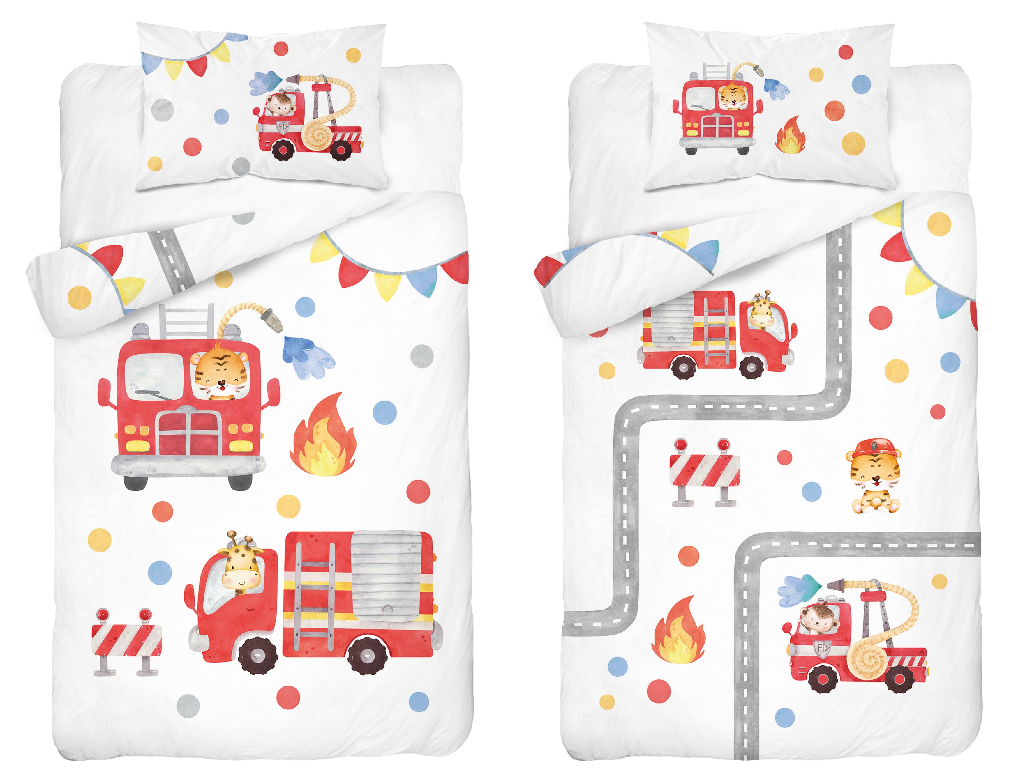 Detexpol Babybettwäsche Set Feuerwehr 2tlg. 50% Vsikose/50% Baumwolle 100x1 günstig online kaufen