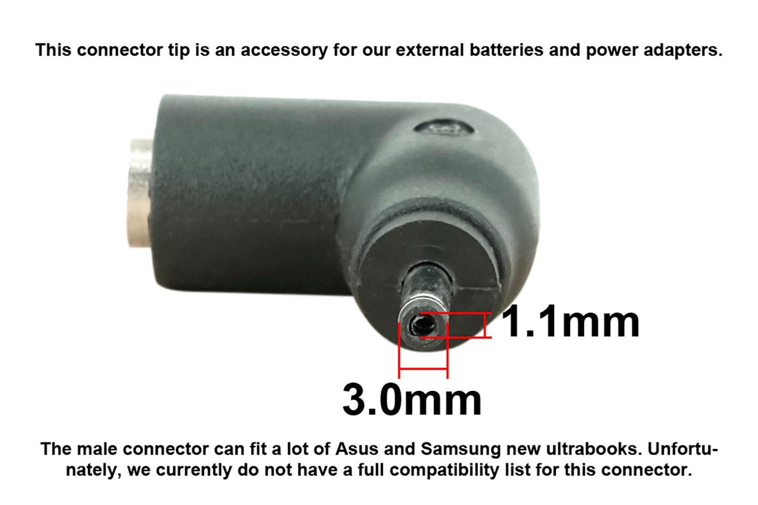 PowerSmart HEAD31N Batterie-Verbindungskabel, 5,5 Buchse 3,0 mm 1,1 auf 2,5 x – Stecker mm x C31-Steckerspitze