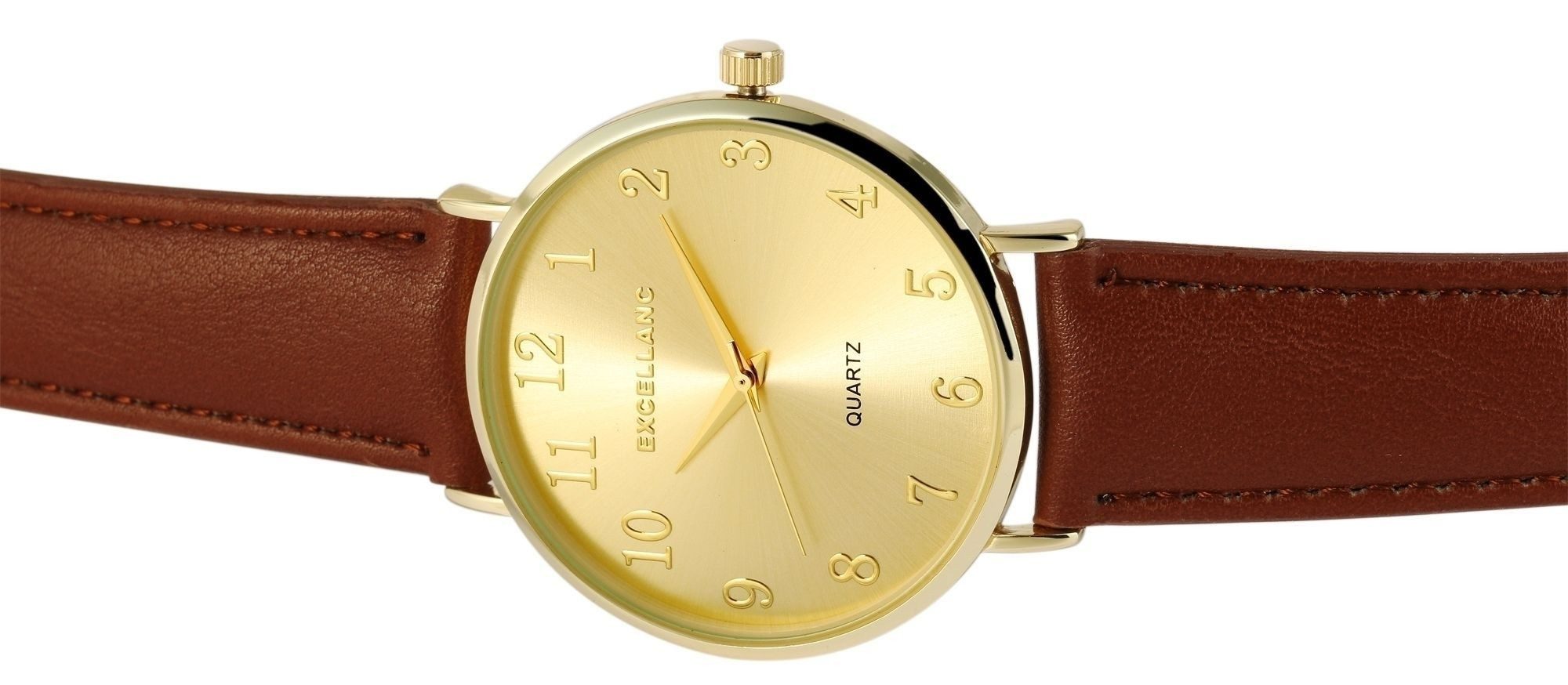 EXCELLANC Quarzuhr EX0056 Excellanc Damenuhr mit Lederimitationsarmband, Da günstig online kaufen