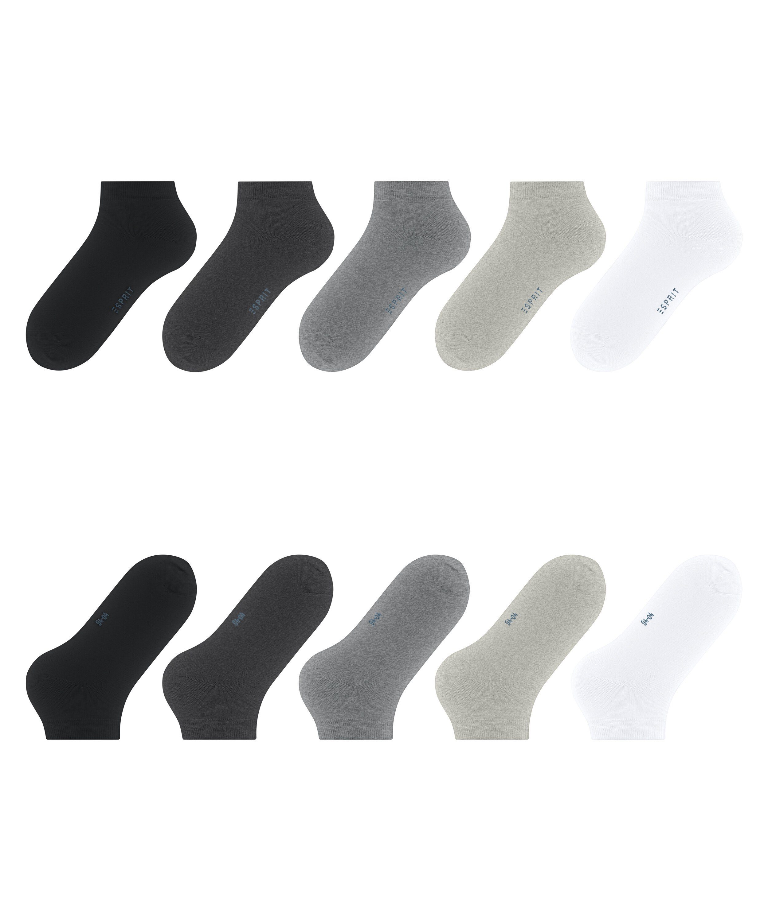 Esprit Sneakersocken Solid-Mix 5-Pack Sneakersocken aus Biobaumwolle (5-Paar) aus Biobaumwolle