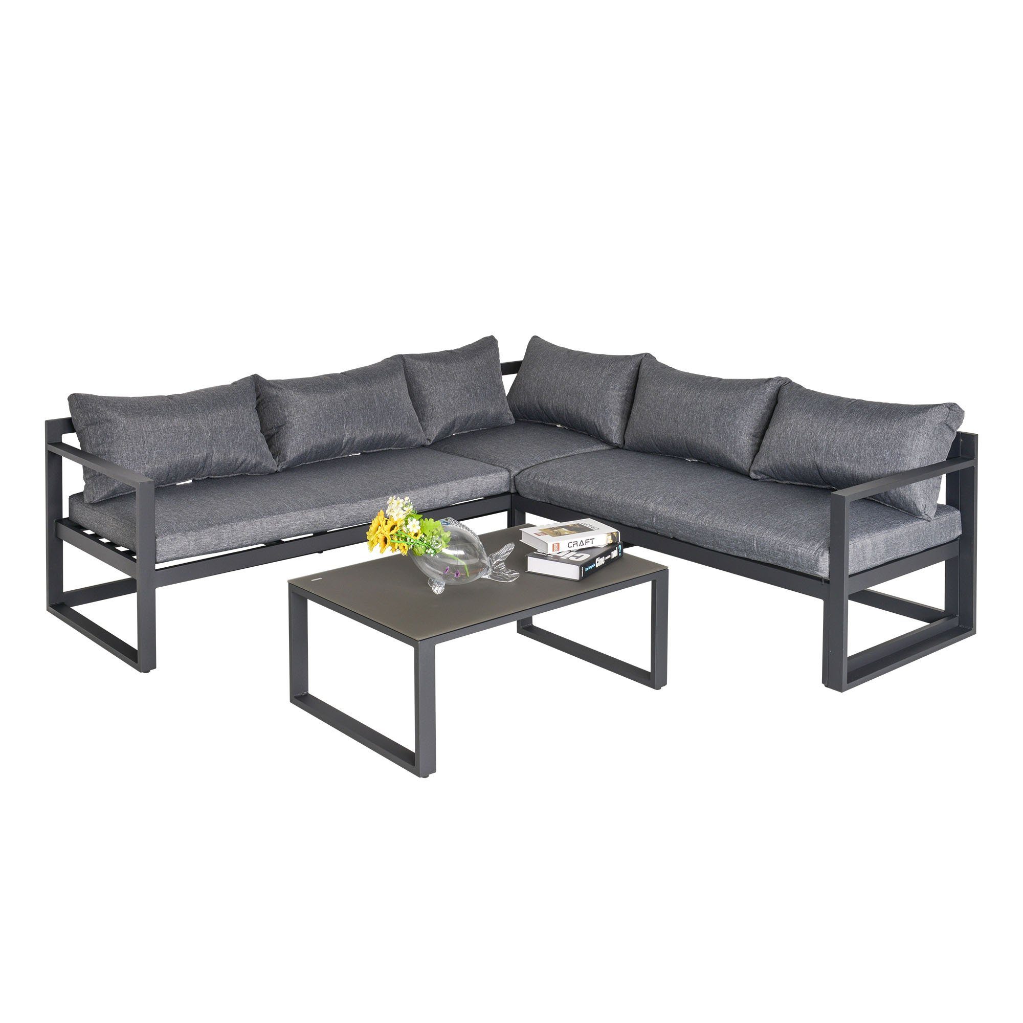 Outsunny Sitzgruppe Gartenmöbel-Set 3-teilig günstig online kaufen