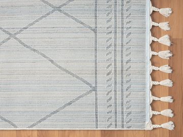 Teppich Teppich KENITRA-hell rechteckig weiß diverse Größen, LebensWohnArt, Höhe: 2.4 mm