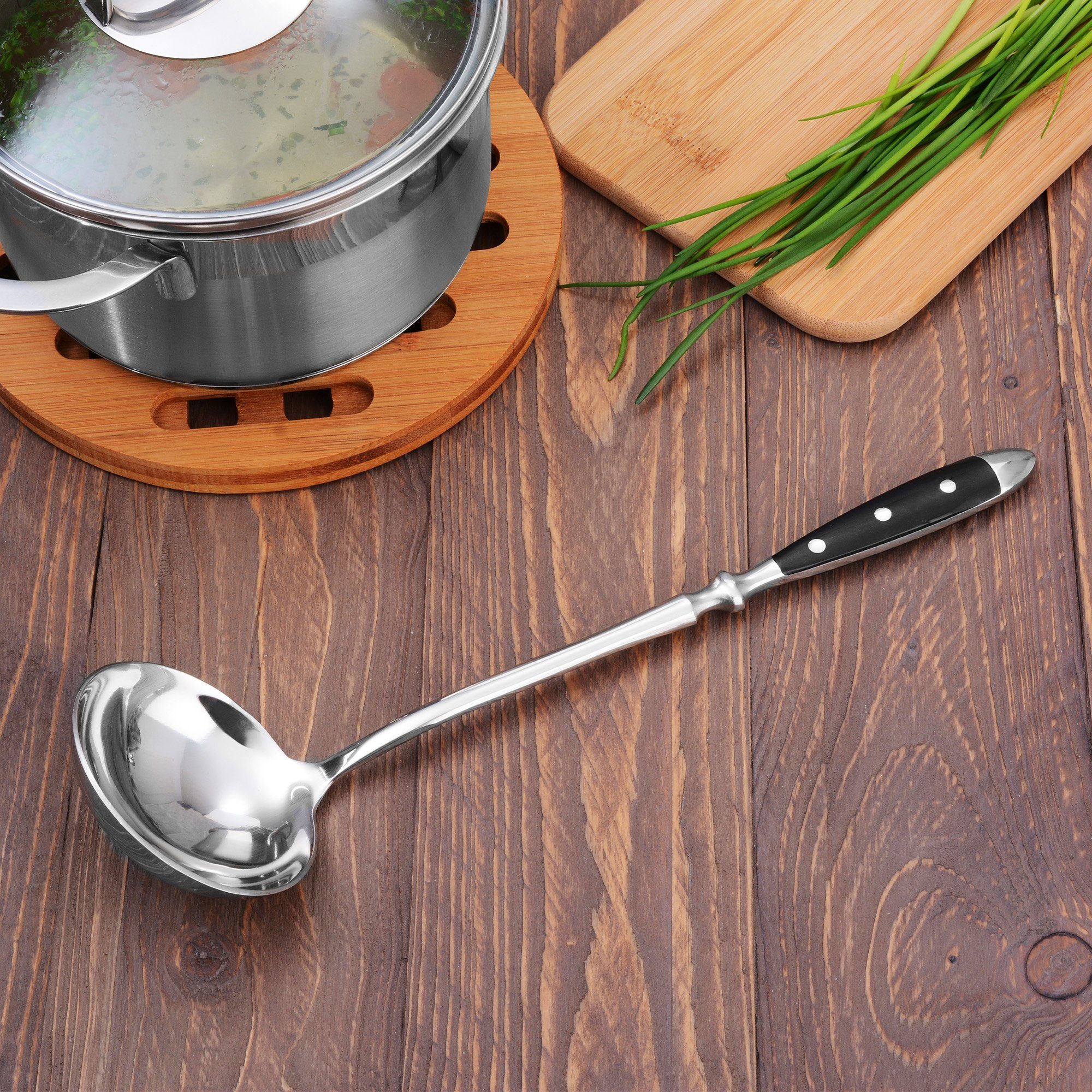 GRÄWE Vorlegebesteck GRÄWE Schöpflöffel, Serie NÜRNBERG, schwarz