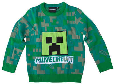 Minecraft Strickpullover »MINECRAFT Kinder Pullover Pulli für Jungen + Mädchen in grau oder grün Gr. 116 128 134 140 152 für 6 8 9 10 12 Jahre«