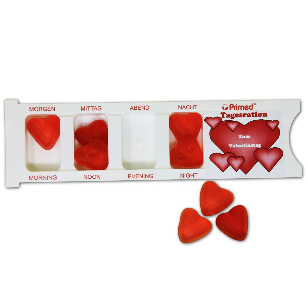 Fruchtgummi Bären & Co. Süßigkeit, Tablettenbox Zum Valentinstag mit Fruchtgummi Scherzartikel 25g
