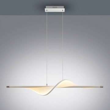 Lucande Hängeleuchte Edano, dimmbar, LED-Leuchtmittel fest verbaut, warmweiß, Modern, Aluminium, Textil, weiß, chrom, inkl. Leuchtmittel,dimmbar