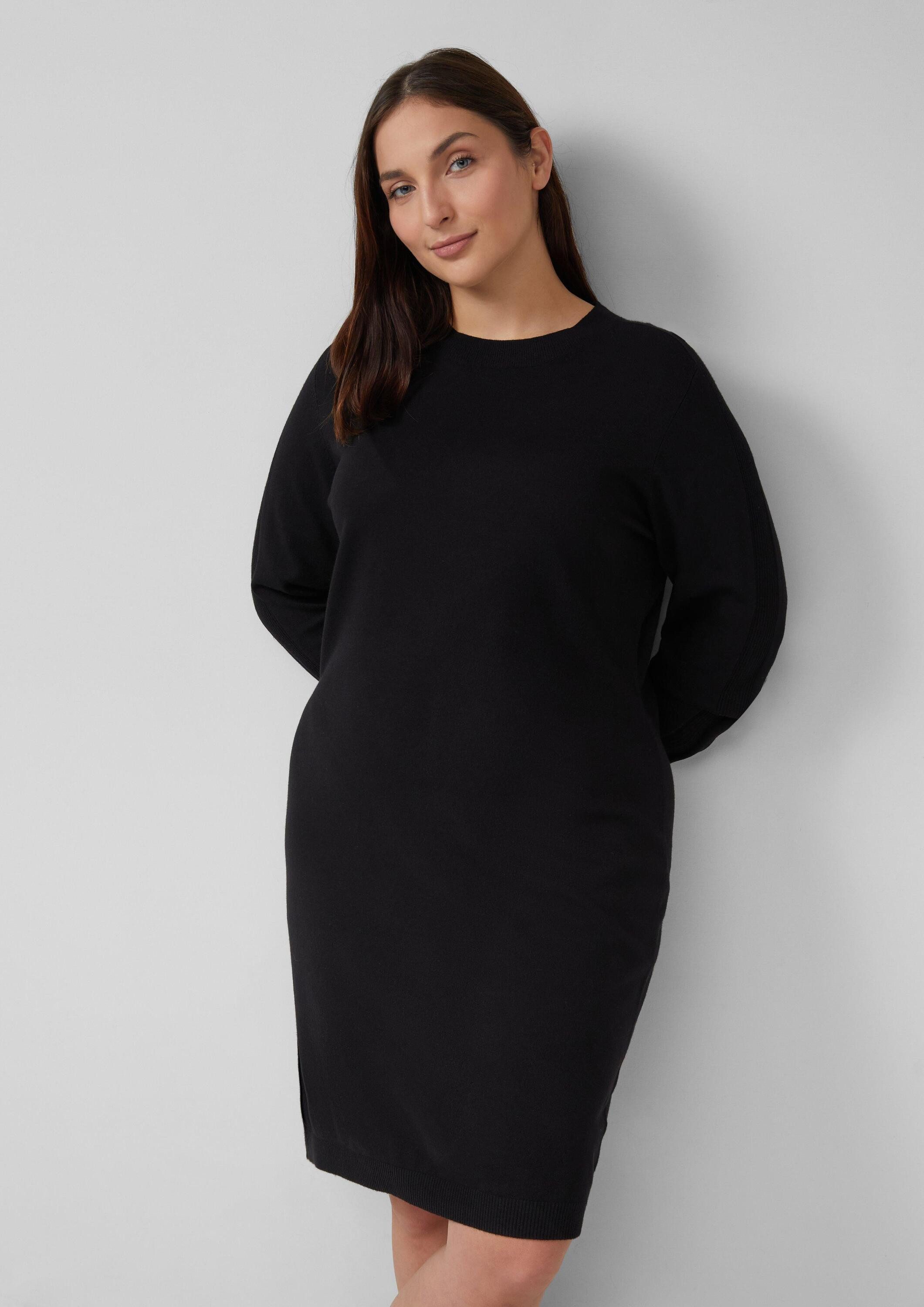 s.Oliver Minikleid Kleid Feinstrickkleid mit Ripp-Detail am Arm günstig online kaufen