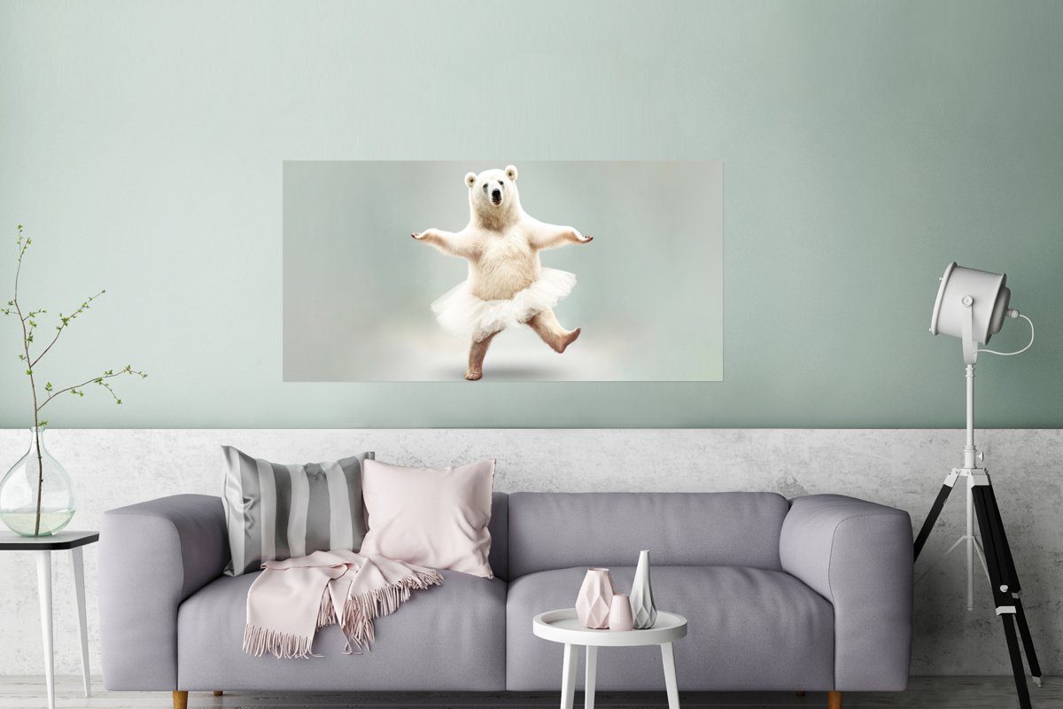 Eisbär - Wandposter, Porträt Rahmen, - - (1 Ohne Schlafzimmer, Wohnzimmer, Poster - Bild Kinder, MuchoWow Weiß für Tiere St), Wanddeko - Tutu