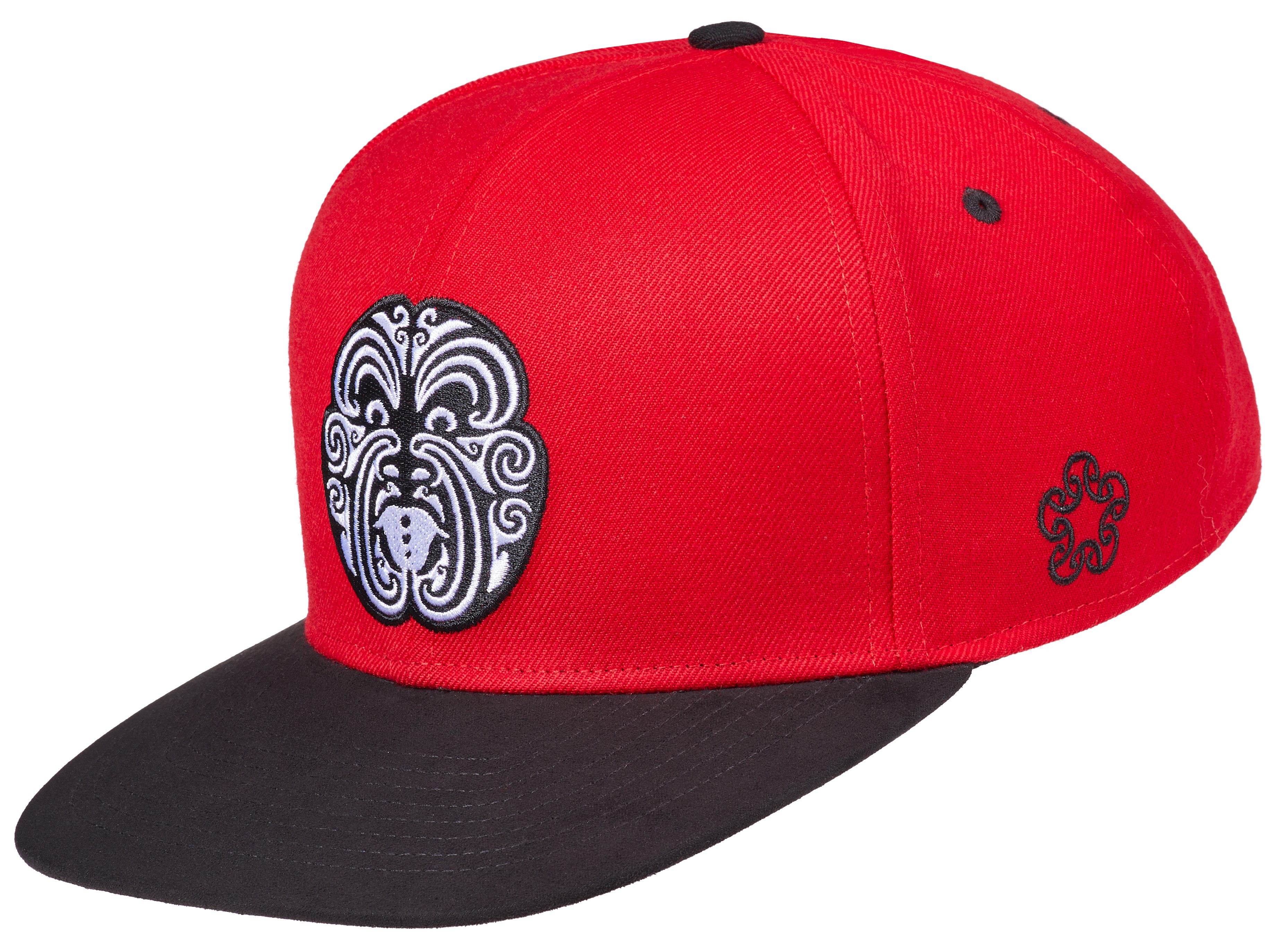 Cadency Snapback Cap Maori Basecap mit geradem Schirm, Einheitsgröße, Unisex, Rot