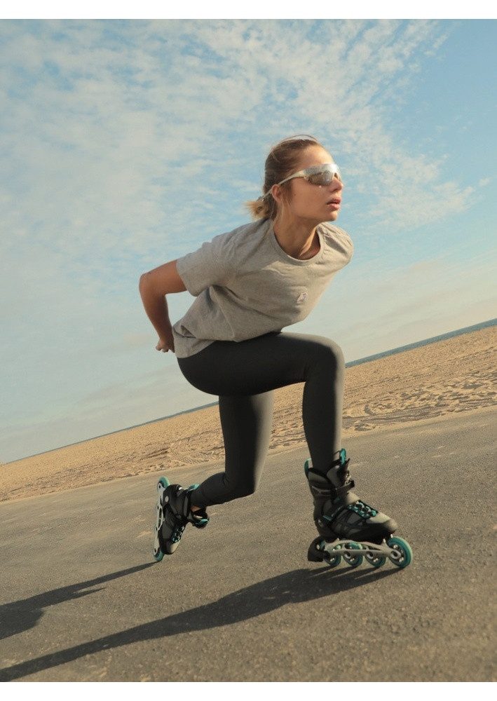 K2 Inlineskates Alexis 80 Alu (Rollen: 80mm/82A, Kugellager: ABEC 5) grau/cyanblau