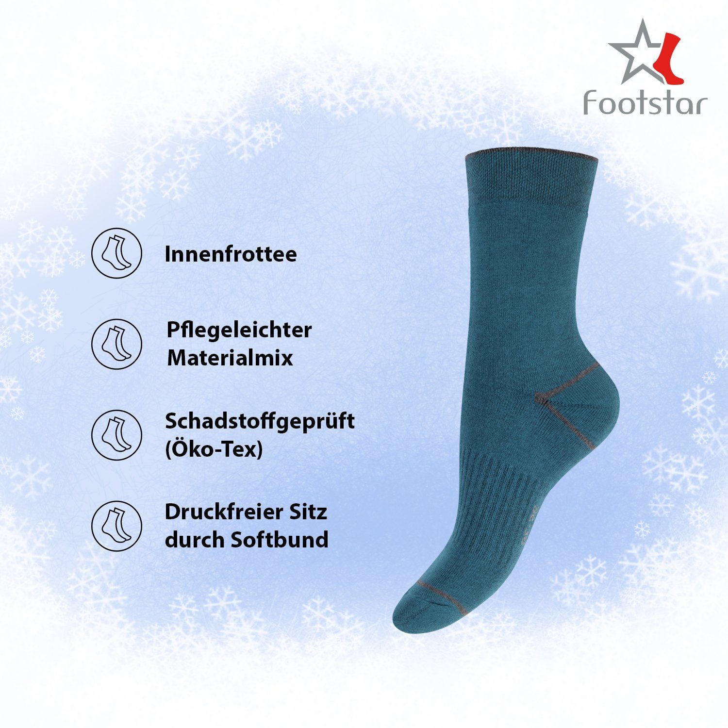 Footstar Thermosocken Thermo Winter Socken Vollfrottee (6 Paar) für Damen & Herren