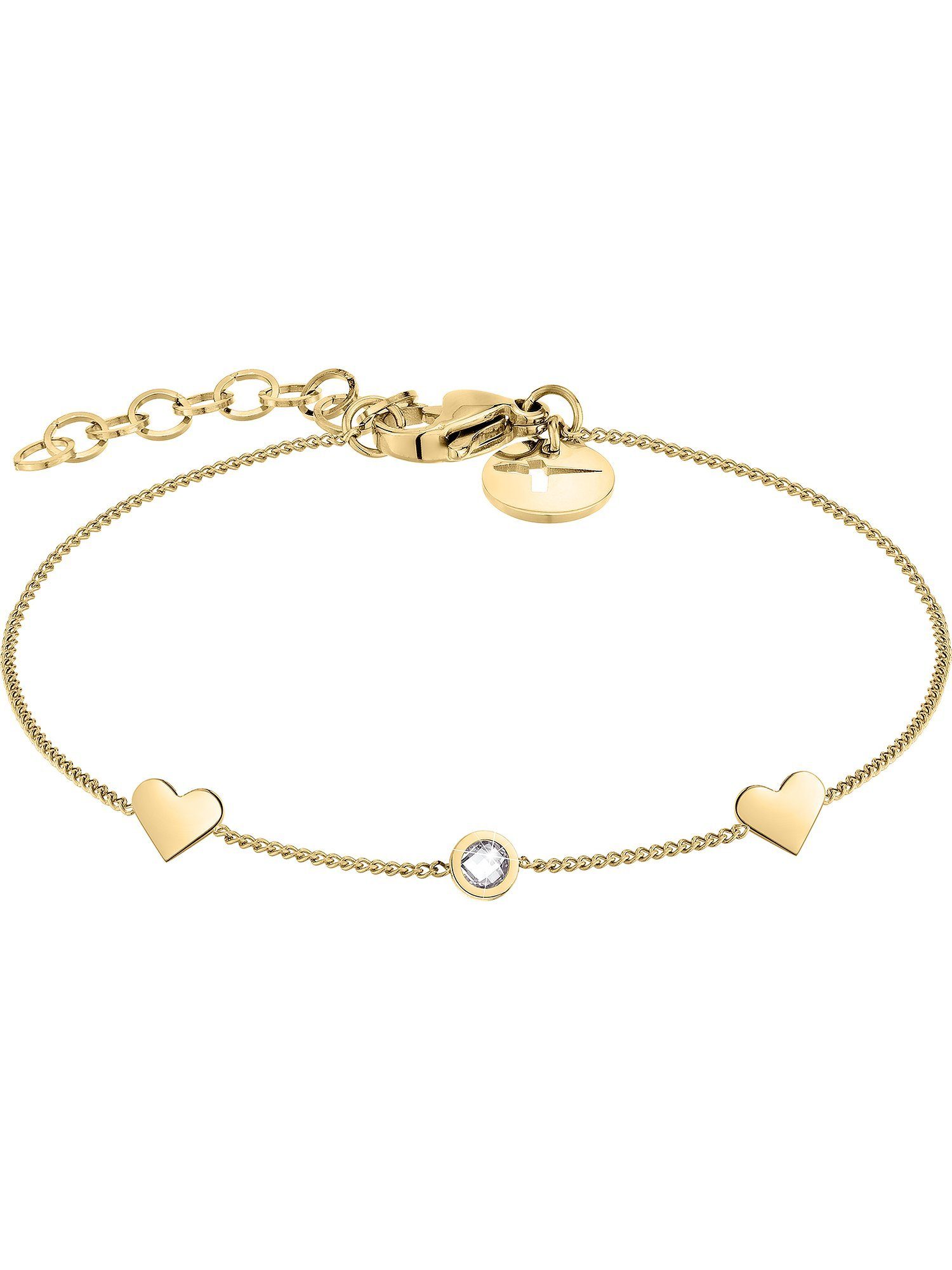 Tamaris Edelstahlarmband Tamaris Damen-Armband Edelstahl 1 Zirkonia Herz, Modern